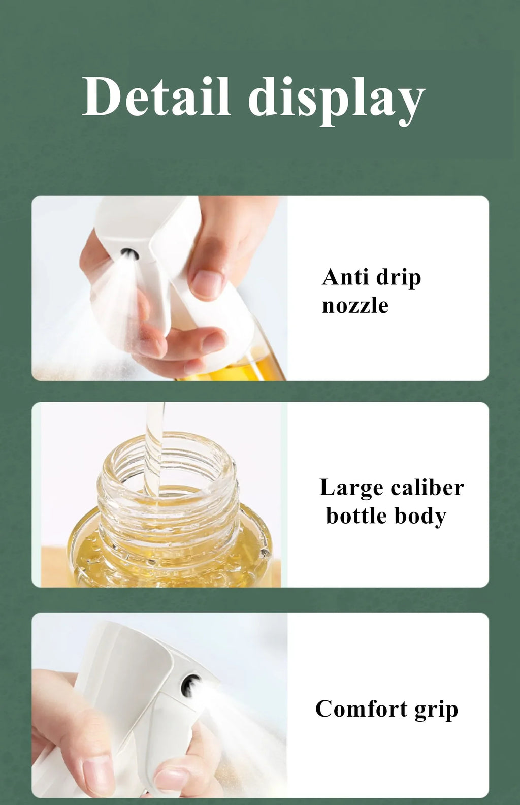 Flacon pulvérisateur d'huile de 200 ml ou 300 ml pour la cuisine