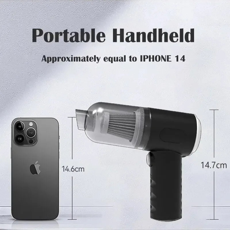 Mini aspirateur de voiture sans fil 9000 Pa batterie 1200 mAh, rechargeable par USB