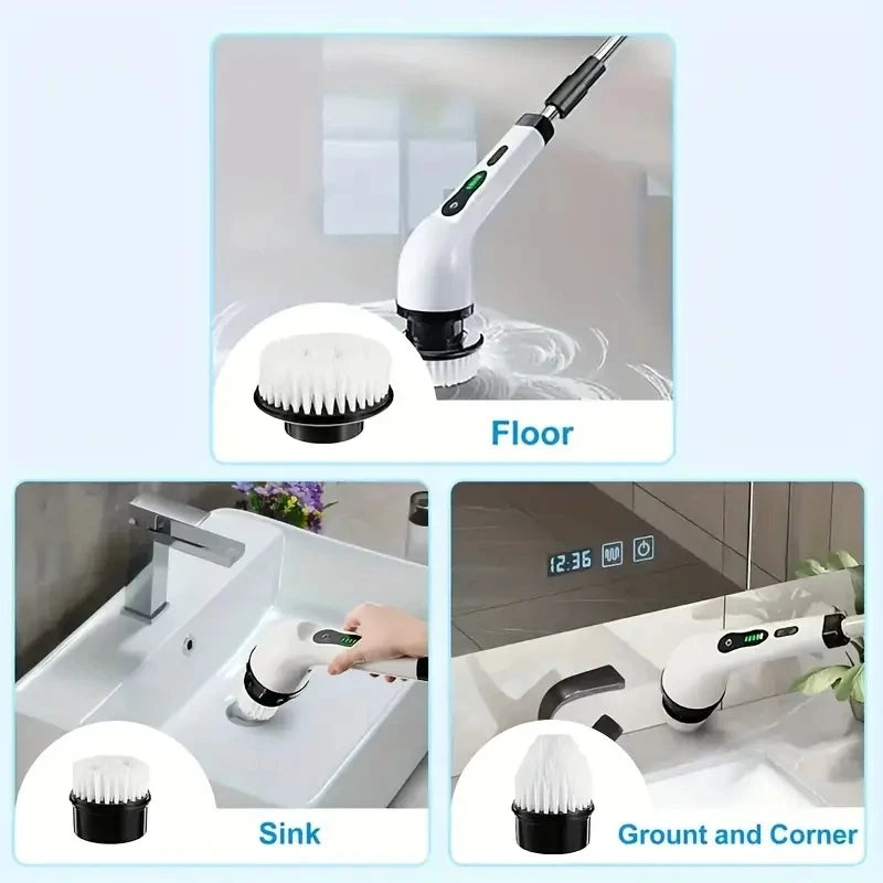 Electric Cleaning Brush, Cordless Electric Rotating Scrubber